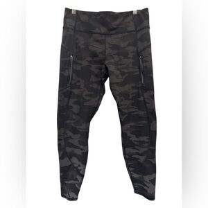 Athleta Black Camo Rainier Reflective Tights